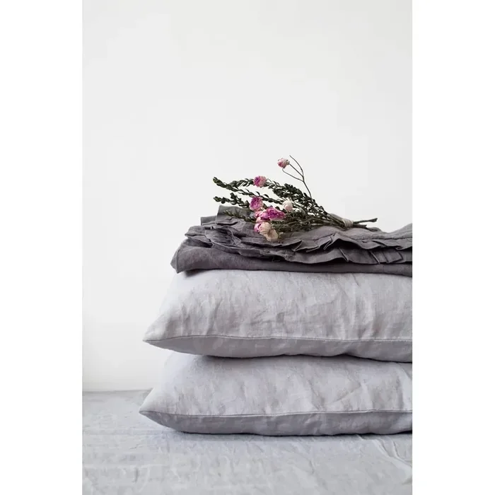 Linen TalesFedera per cuscino Light GreyIn lino, monocromatica, 70×90 cm