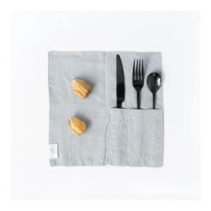 Linen TalesTasca per posate Light Grey2 pz, in lino, monocromatica, 23×23 cm