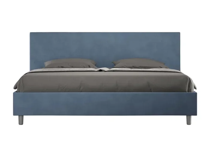 Lit rembourré en microfibre Antea bleu sans sommier 200×200
