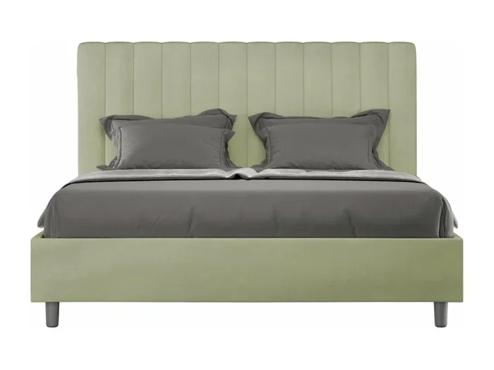 Lit rembourré en microfibre thé vert Agueda sans sommier 160×190