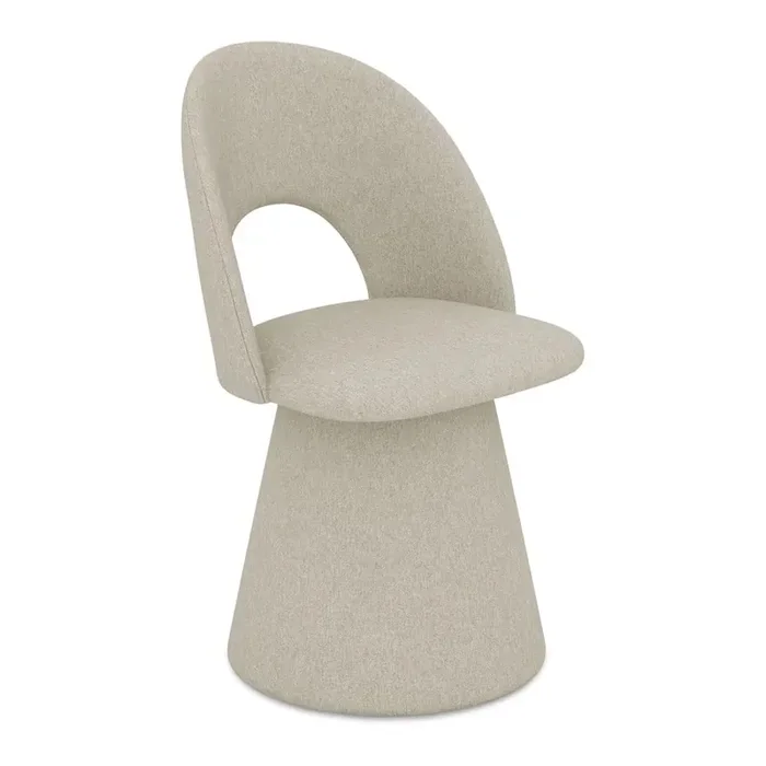 MakamiiSedia da pranzo KaloIn imbottito, con rivestimento in tessuto, beige