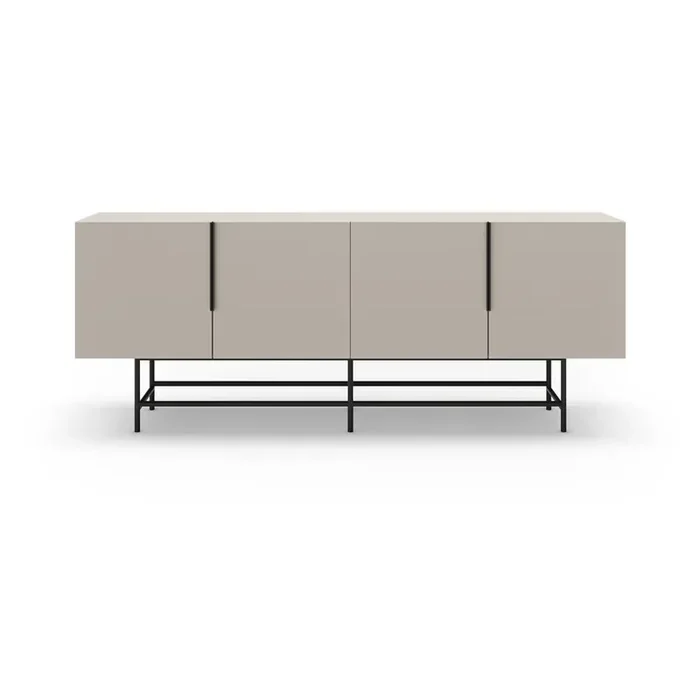MarckericCassettiera EldiaIn MDF, trattamento della superficie melamina, color crema, larghezza totale 200 cm, altezza totale 77,5 cm, profondità totale 40 cm