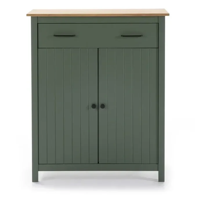 MarckericCassettiera MirandaIn pino massiccio, trattamento della superficie laccatura/trattamento della superficie ceratura, verde, larghezza totale 90 cm, altezza totale 110 cm, profondità totale 40 cm