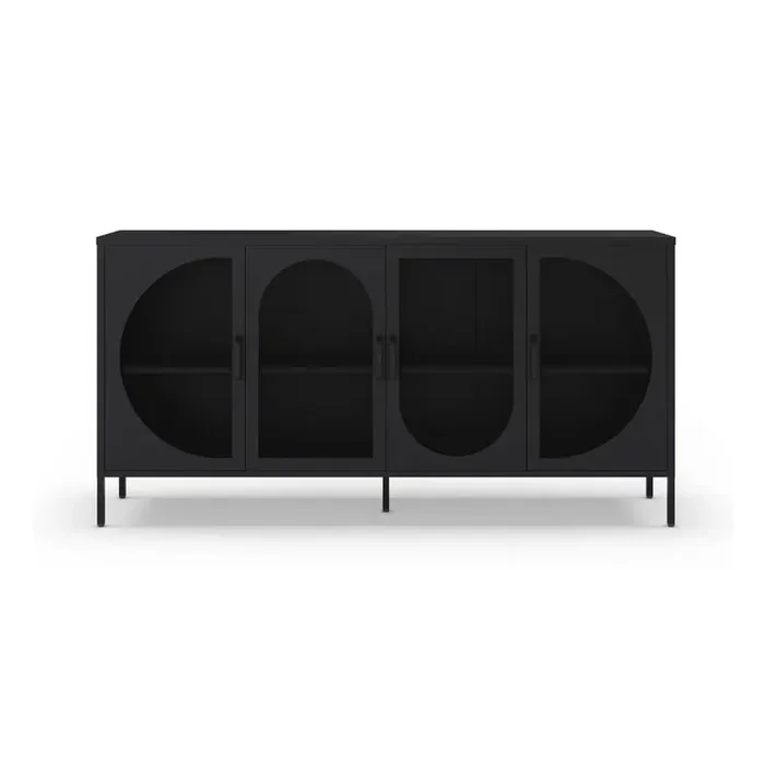 MarckericCassettiera TayraIn metallo, trattamento della superficie verniciatura a polvere, nera, larghezza totale 160 cm, altezza totale 90 cm, profondità totale 40 cm