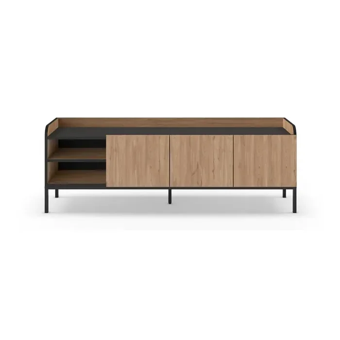 MarckericMobile TV AdaraCon effetto rovere, in MDF, trattamento della superficie melamina, di colore naturale, larghezza totale 160 cm, altezza totale 55 cm, profondità totale 42 cm