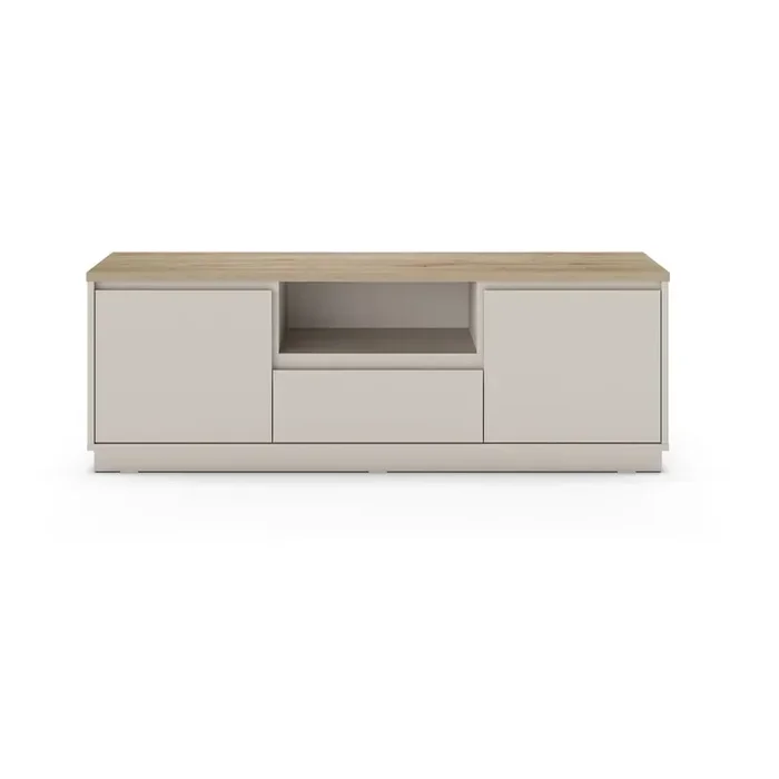 MarckericMobile TV LoretaCon effetto rovere, in MDF, trattamento della superficie melamina, beige, larghezza totale 161 cm, altezza totale 55 cm, profondità totale 40 cm
