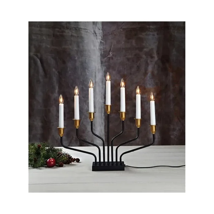 MarkslöjdDecorazione natalizia luminosa BrosaCon alimentazione a corrente, in metallo, nera, larghezza totale 8 cm, lunghezza totale 40 cm, altezza totale 39,5 cm