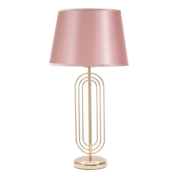 Mauro FerrettiLampada da tavolo KristaCon paralume in tessuto, in metallo/in tessuto/in plastica, con alimentazione a corrente, rosa/dorata, altezza totale 64 cm