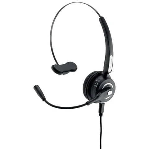MEDIA-RANGE – Cuffia mono auricolare per pc media range wireless con microfono – batteria 180mah – nero – MROS305