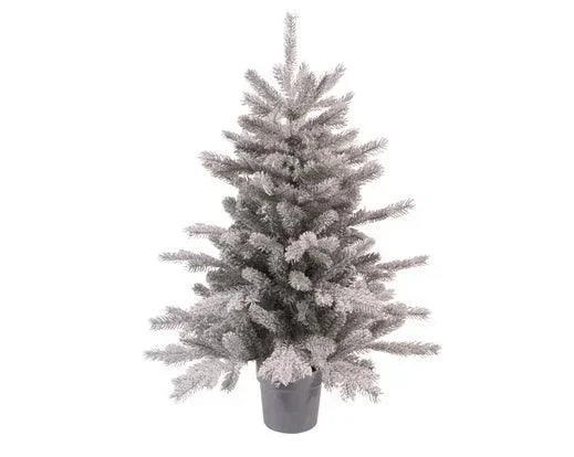 Mini albero di Natale “Grandis” ghiacciato grigio 75H.cm Kaemingk