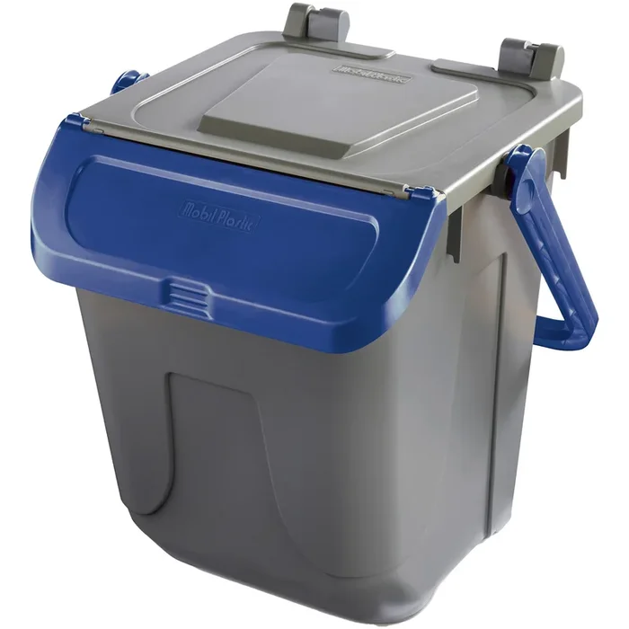 MOBIL-PLASTIC – Contenitore portarifiuti ecology 25lt c/sportello e maniglione blu – 11/25GRB-BLB