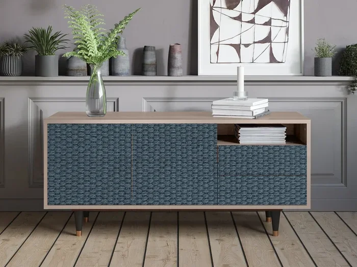 Mobile TV – 125х56х41 cm – T7 – Knitted Pattern, Latte