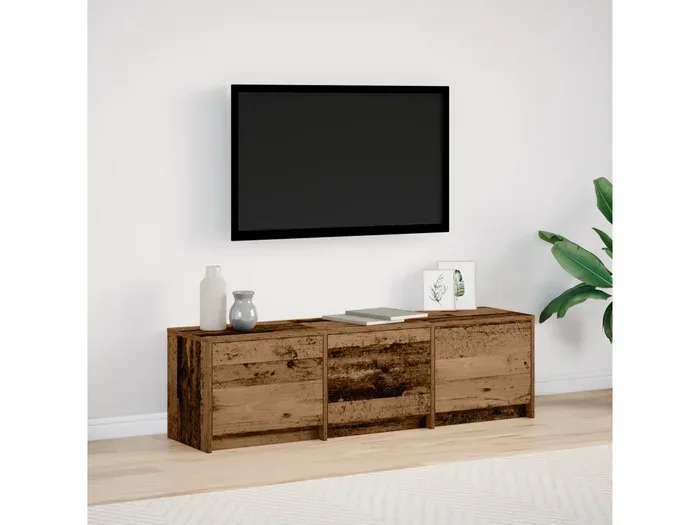 Mobile TV con LED Legno Invecchiato 140x34x40 cm Legno ricostruito