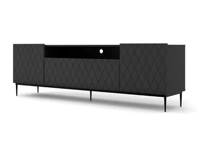 Mobile TV DIUNA 193 cm nero opaco con cornice nera