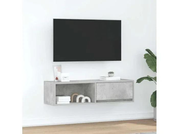 Mobile TV grigio cemento 100x31x25,5 cm in legno ingegnerizzato