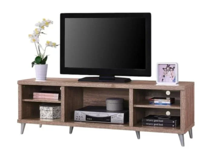 Mobile TV KONYA 140 cm con 5 vani colore sonoma – 142,5 x 45,5 x 40 cm