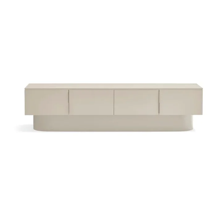 Mobile TV Totem In MDF, trattamento della superficie: verniciatura colorata, beige, larghezza totale 200 cm, altezza totale 50 cm, profondità totale 47 cm