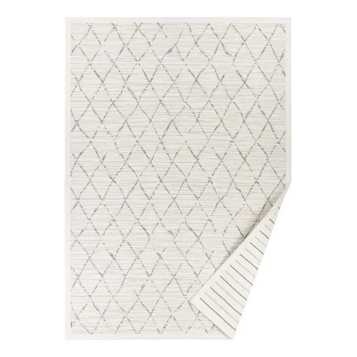 NarmaTappeto VaoReversibile, sintetico, in cotone, a pelo piatto, bianco, 140×200 cm