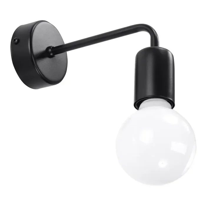 Nice LampsLampada da parete DonatoIn metallo, nera, 18,5×8 cm, altezza totale 14 cm