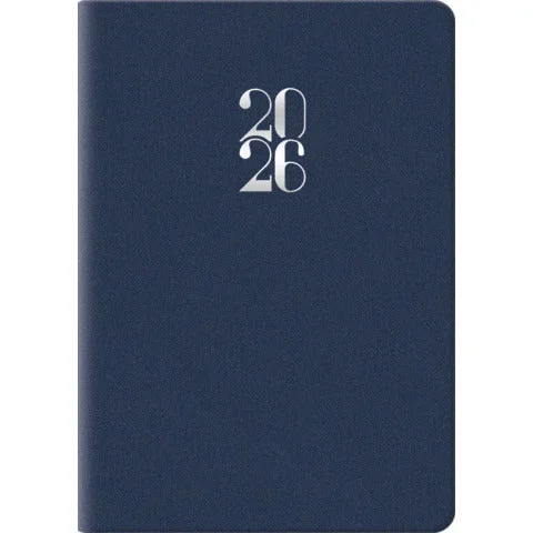 NO-BRAND – Agenda 2026 bigiornaliera gommato 6,6×9,9 cm blu – 26-049100401C – Confezione risparmio da 4 PZ