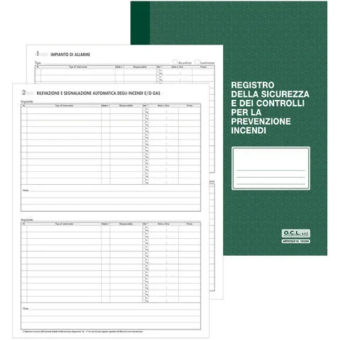 O.C.L. – Registro sicurezza e controlli per la prevenzione incendi 48 pagine – 1055N – Confezione risparmio da 2 PZ