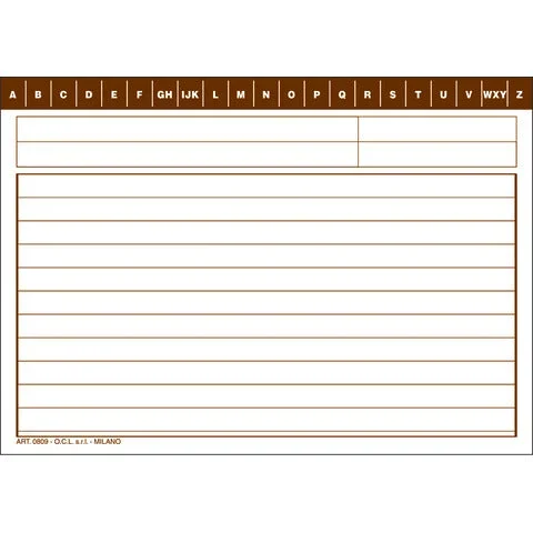 O.C.L. – Schede rigate formato 14,8×10,5 cm – 0809