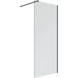 Oltens Bo parete doccia 80 cm nero opaca/vetro trasparente 22000300