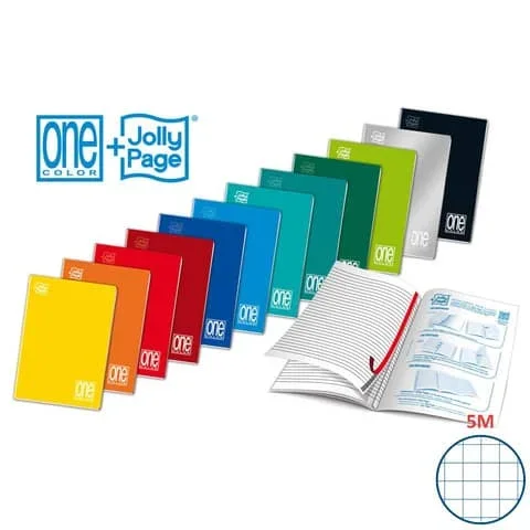 ONE-COLOR – Maxi quaderno one color a4 punto metallico – 20+1 ff 80 g/m² – rigatura 5 mm – 1411 – Confezione da 10 PZ
