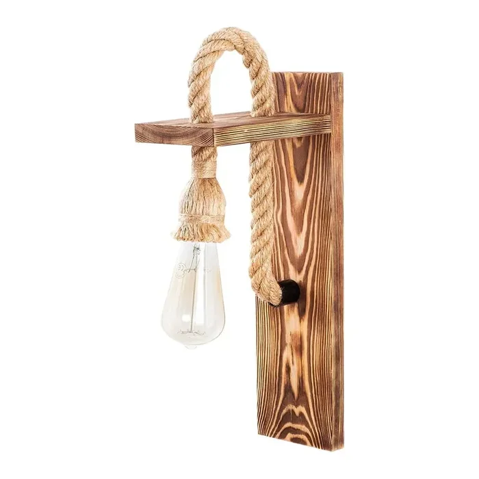 Opviq lightsLampada da parete ErebosIn legno, di colore naturale, 11×18 cm, altezza totale 40 cm