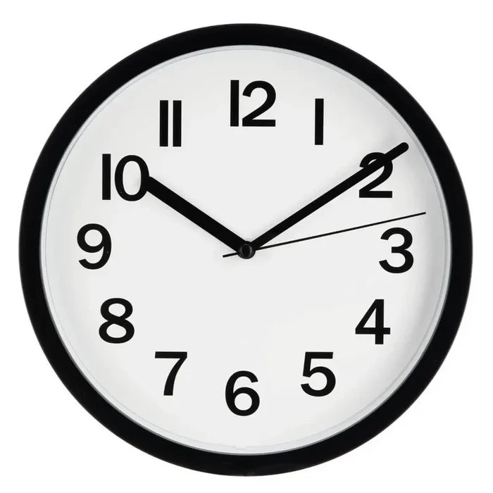 Orologio da Parete Moderno Nero – Ø 22,3 cm