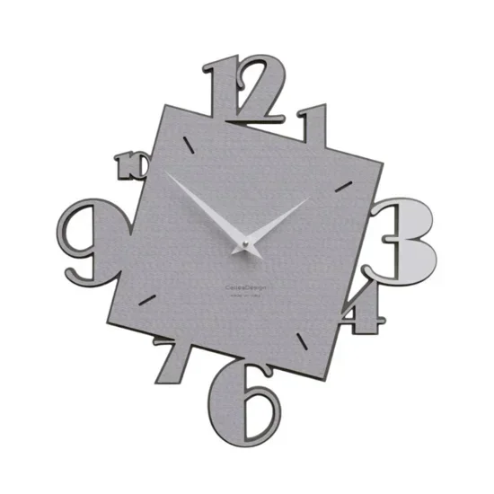 Orologio in legno da parete design numeri grigio quarzo