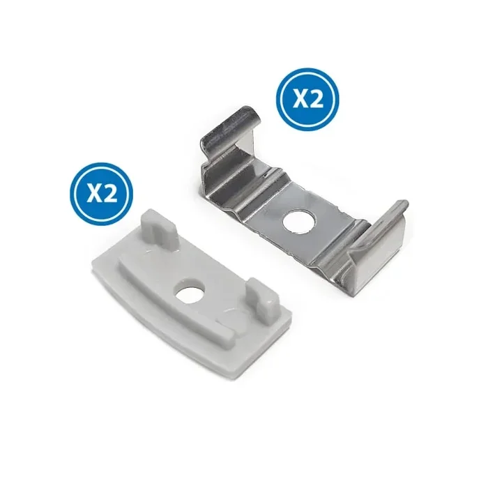 Pack 2 Tapones y 2 grapas para Perfil