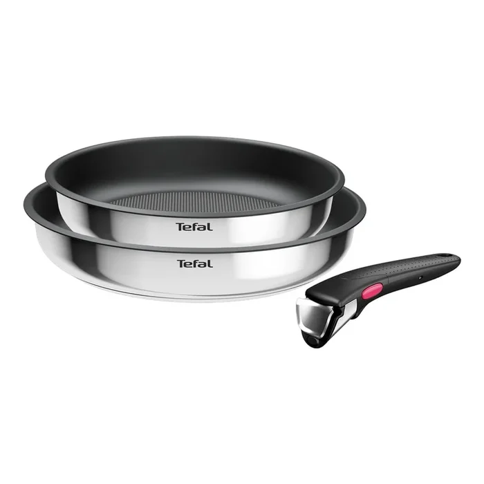 Padelle in set INGENIO Cook Eat L8813S75 2 pz, con superficie antiaderente/con manico rimovibile, in acciaio inox, ø 26 cm, adatte all’induzione