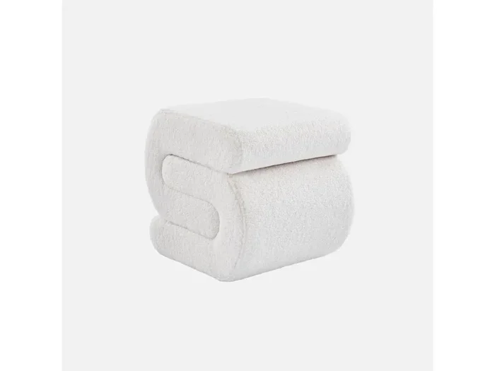 Panchina design rivestimento bouclé 1 posto, crema