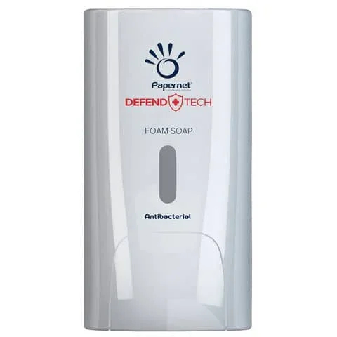 PAPERNET – Dispenser antibatterico per sapone in schiuma defend tech bianco 22 x 11,6 x 13,9 cm – capacità 0,5 l – 416150