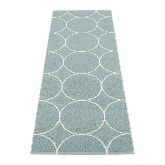 PappelinaPassatoia da interno ed esterno Boo HazeReversibile/lavabile, sintetica, bouclé, a pelo piatto, azzurra, 70×200 cm