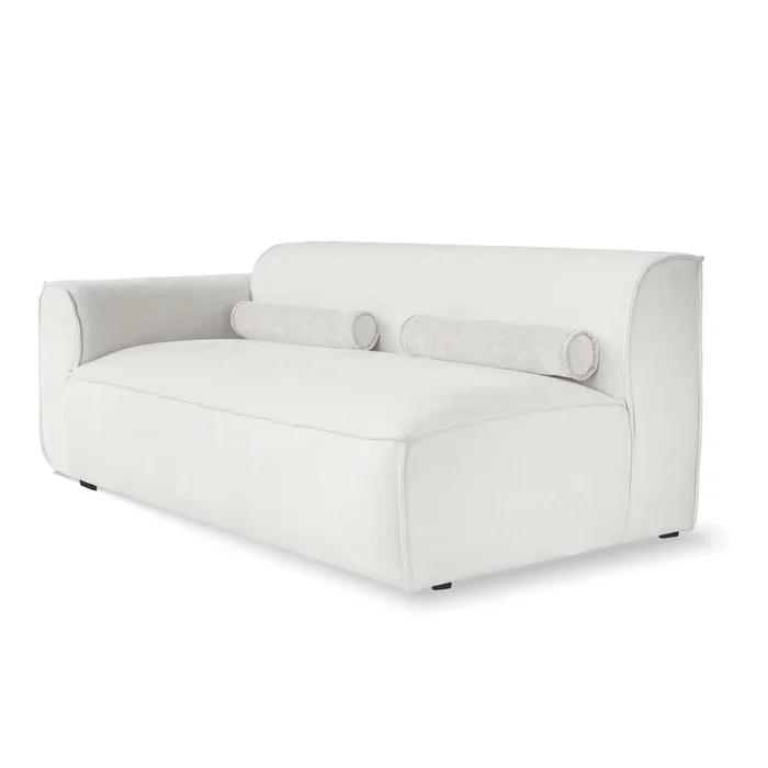 Parte divano componibile Flex Felix Con penisola a sinistra, color crema, larghezza totale 172 cm