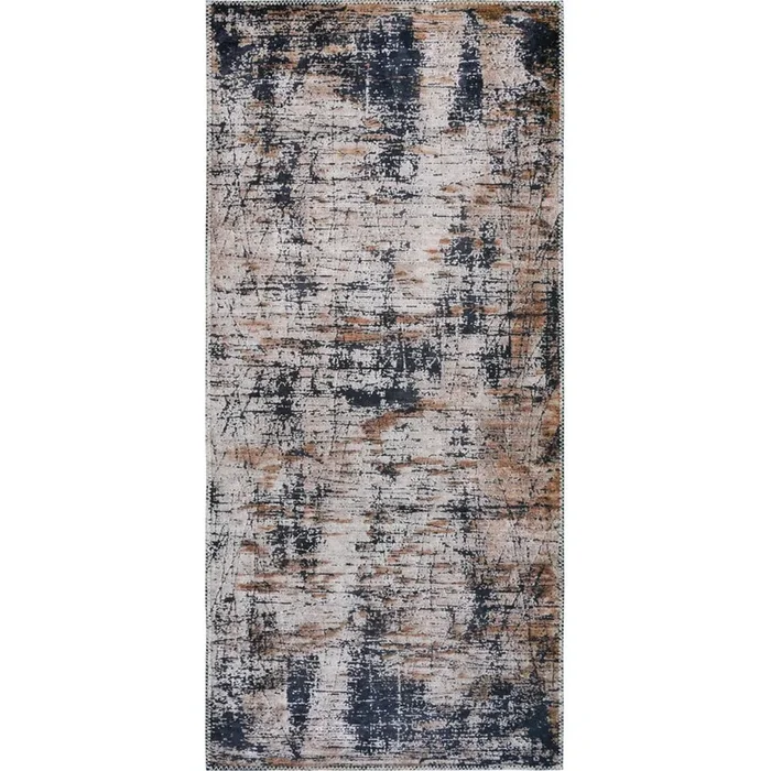 Passatoia Abstract Colors Lavabile, sintetica, a pelo piatto, blu, 60×230 cm