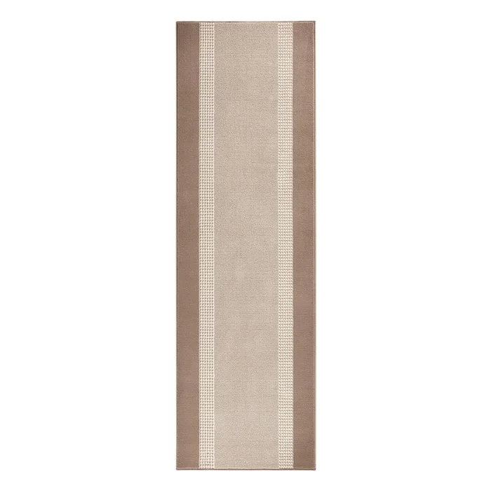 Passatoia Basic Sintetica, a pelo piatto, marrone/beige, 80×250 cm