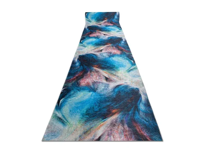 PASSATOIA gommata LOTUS COLOR 36500 Astrazione blu / rosso lavabile 80×1200 cm