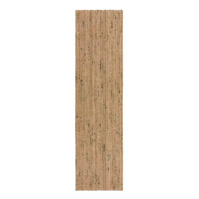 Passatoia Jute Boucle Green Reversibile/tessuta a mano, in iuta, bouclé, a pelo piatto, verde/di colore naturale, 60×230 cm