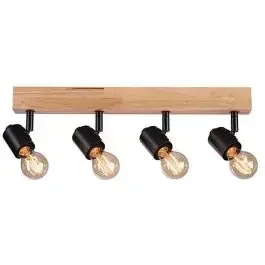 Paulmann Arvid lampada da soffitto 4×20 W nero-legno 66773