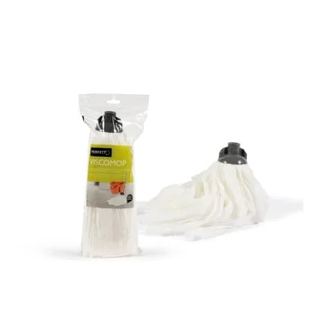 PERFETTO – Mop in viscosa factory 160 g bianco / coccia grigia – 0028C – Confezione risparmio da 2 PZ