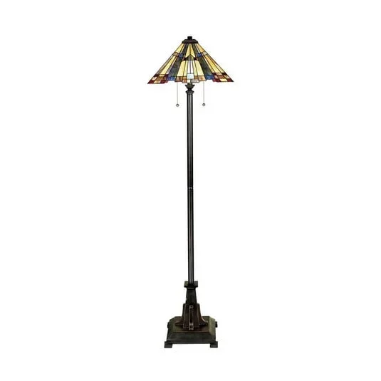 Piantana Inglenook, stile Tiffany, bronzo, altezza 158 cm