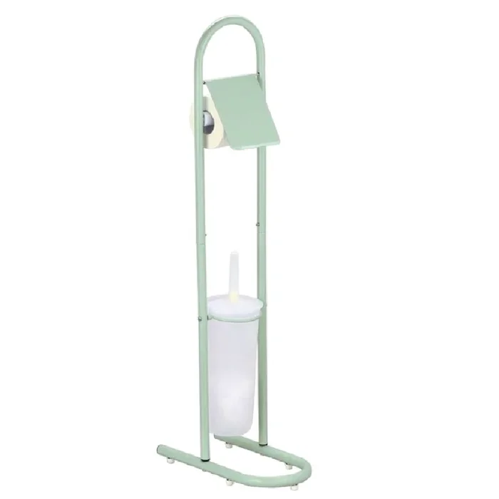 Piantane da Bagno Portarotolo Porta scopino Acciaio Smaltato Verde Chiaro