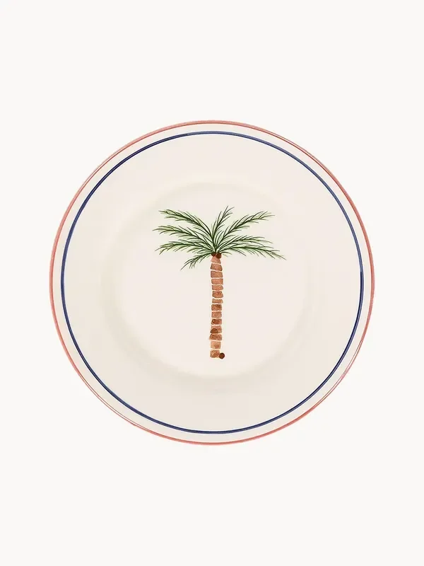 Piatto da colazione dipinto a mano Palm Tree