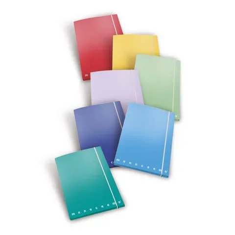 PIGNA – Cartella a 3 lembi con elastico monocromo – a4 26×35,5×1,2 cm dorso 1,2 colori assortiti – 0217563 – Confezione da 6 PZ