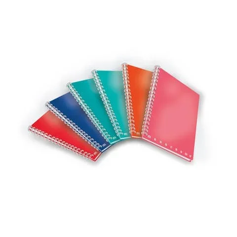 PIGNA – Quaderno maxi spiralato 4 fori monocromo – 70 fogli a4 80 g/m2 colori assortiti righe 1r – 0215555 1R – Confezione da 5 PZ