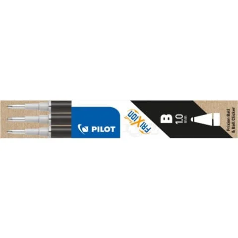PILOT – Refill sfera frixion ball e clicker 1 mm nero set 3 pezzi – 6675