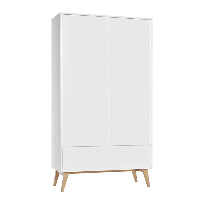 PinioArmadio per bambini SwingIn MDF, bianco/di colore naturale, larghezza totale 100 cm, altezza totale 200 cm, profondità totale 53 cm